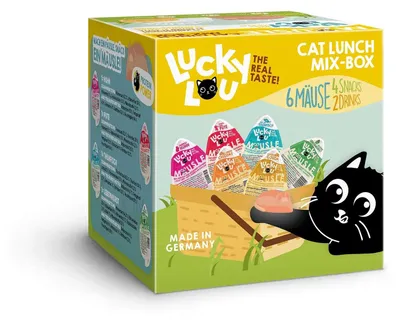 Produktbild von Lucky Lou Mäusle Multipack, Adult, Huhn, Leber, Thunfisch, Türkei, 125 g, Getreidefrei