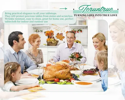 Imagen del producto de Mantel cuadrado, blanco, de 132 x 132 cm, de poliéster, lavable, ideal para celebraciones