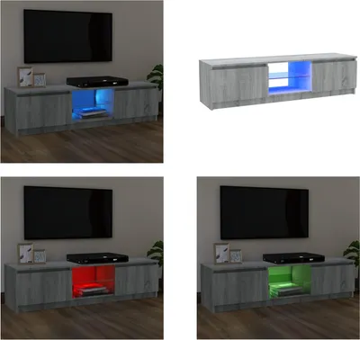 Produktbild von vidaXL TV Schrank mit LED Leuchten Grau Sonoma 120x30x35,5 cm - TV-Schrank - TV-Schränke - TV-Möbel - TV-Ständer