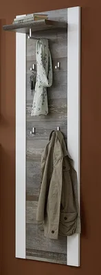Zdjęcie produktu dla Garderobenpaneel >Mila< in Weiß aus Metall - 48x170x29cm (BxHxT)
