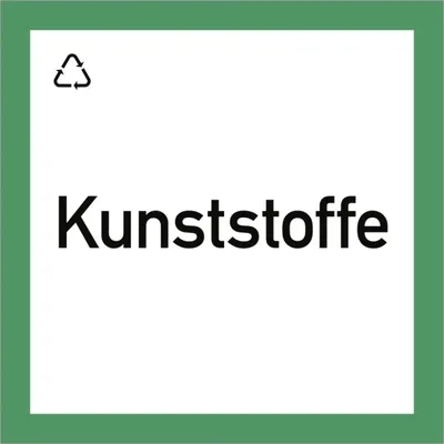 Produktbild von Dreifke® Wertstoffkennzeichnung "Kunststoffe", Folie, 300x300 mm