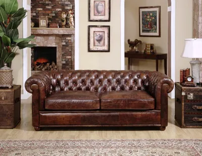 Image de Chesterfield Couch Polster Sofas Klassischer Sitz Leder 3 Sitzer - 296
