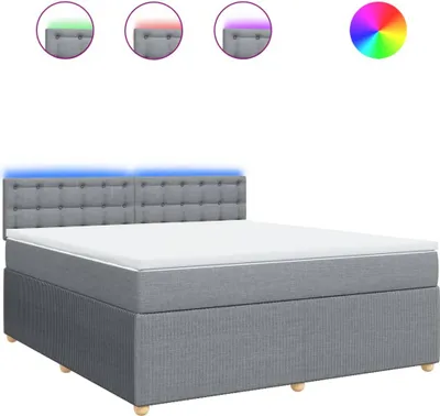 Produktbild von vidaXL Boxspringbett mit Matratze Hellgrau 180x200 cm Stoff