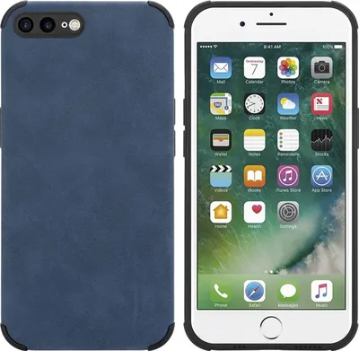 Produktbild von Cadorabo Hülle für Apple iPhone 7 PLUS / 7S PLUS / 8 PLUS Schutz Hülle in Blau TPU Silikon Etui edle Kunst-Wildleder