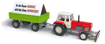 Produktbild von Busch Traktor Fortschritt ZT 300 mit Anhänger HW60 Bauernprotest