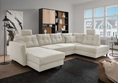Produktbild von Brizzini Wohnlandschaft von Benformato - Vielseitiges Komfort-Sofa mit Schlaffunktion, verstellbaren Armlehnen und Stauraum