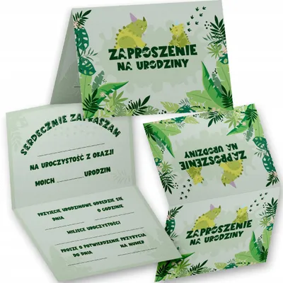 Image de Invitation anniversaire - DINOZAURY DINO NA PRZYJĘCIE WIELE WZORÓW