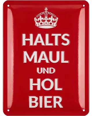 Produktbild von LANOLU retro Blechschild Bier, lustiges Sprüche Metallschild, Geschenk für Bierliebhaber, Bar, Kneipen, Partykeller Dekoration 15x20cm