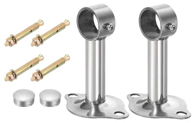 Gardinenstangenhalter 3er-Set, Edelstahl, 25 mm, 100 mm, silber
