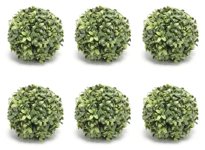 Produktbild von 6er Set künstliche Buchsbaumkugeln grün D. 15cm UV beständig Emerald Outdoor