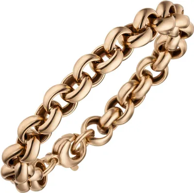 Produktbild von 10,3mm Armband Erbsarmband Armkette aus 925 Silber in Rotgold vergoldet 21cm