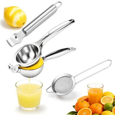 Produktbild von Zitronenpresse - Edelstahl Handpresse - Manuelle Saftpresse für Limetten - Ø 7 cm