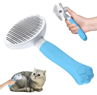 Produktbild von Zivacate Katzenbürste Hundebürste [Ergonomischer Griff & Ein-Klick-Reinigung] We