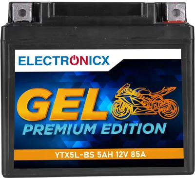 Produktbild von Electronicx GEL Motorradbatterie YTX5L-BS 12V 5Ah Rollerbatterie CTX5L-BS GTX5L-BS Wartungsfrei