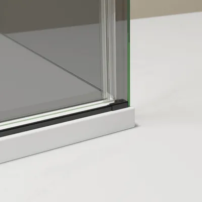 Produktbild von Eckdusche mit Schiebetür NT806 FLEX Schwarz matt - Nano Graues Glas - Glasstärke wählbar, Breite Schiebetür-Element:160 cm, Breite Seitenwand:100cm, Glasstärke:8mm ESG-Sicherheitsglas