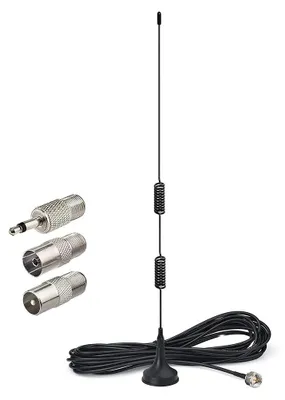 Obrázek produktu pro Rádiová anténa FM s magnetickou základnou, 3 m prodlužovací kabel, digitální rozhlasový stereofonní přijímač Bluetooth, přijímač domácího kina audio-video