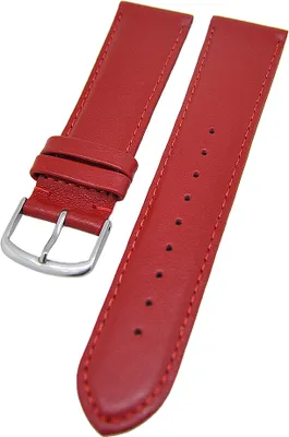 Produktbild von Uhrenarmband Kalbleder Dunkelrot Ton in Ton gepolstert 18mm L Donschließe