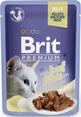 Zdjęcie produktu dla BRIT PREMIUM CAT Adult Wołowina w galaretce (saszetka) 85g