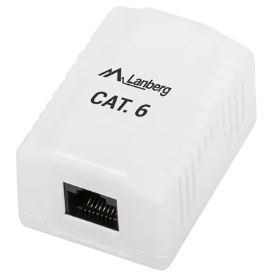 Image de Douille De Montage En Surface Lanberg Cat.6 1Xrj45 Blanche