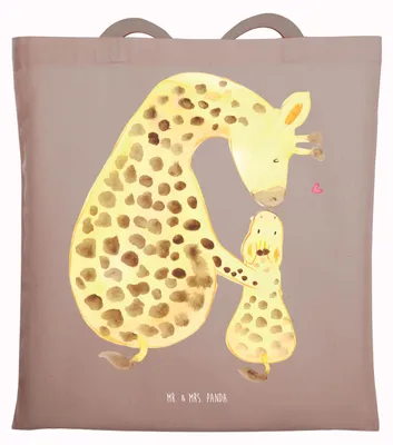 Produktbild von Mr. & Mrs. Panda dokumententasche Giraffe Kind - Braun Pastell - Geschenk, Lieblingsmensch, Shopping Tasche, Tochter, Schultasche, Afrika, Mutter, Tote Bag, Sohn, Mama