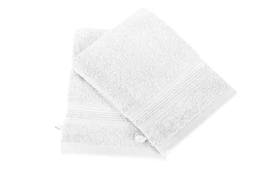 Produktbild von Komfortec 2er Waschlappen Set, 2X Waschhandschuhe, 100% Weiche Baumwolle, Frottee, Schnelltrocknend, 16x21 cm, Weiß