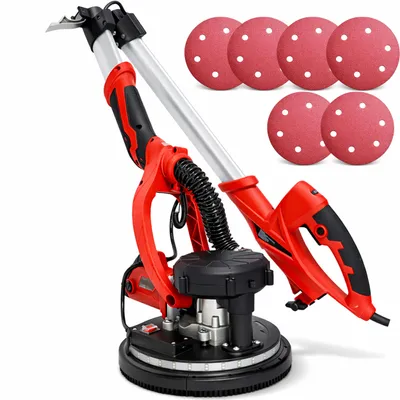 Obrázok produktu pre VERTEX, brúska na suché omietky, 710 W, brúsny kotúč 225 mm, brúska s dlhým krkom na tmel, odsávanie prachu, vrecko na prach, predlžovacia tyč
