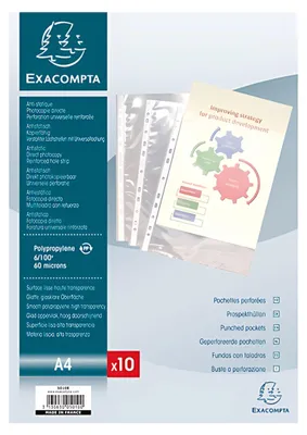 Produktbild von Exacompta 5010E Prospekthüllen A4 Polypropylen 60µ Kristall 10 Stück