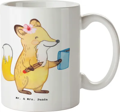 Produktbild von Mr. & Mrs. Panda Kaffeebecher Auszubildende Herz - Weiß - Geschenk, cappuccinotasse, Kaffeetasse, Teebecher, Azubine, Keramiktasse, Abschlussprüfung, Teetasse