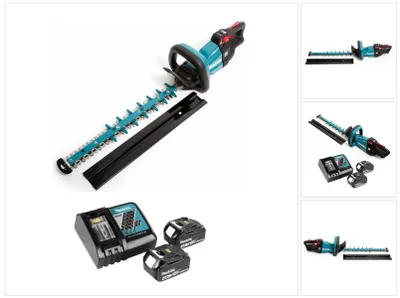 Obrázok produktu pre Akumulátorové nožnice na živý plot Makita DUH 502 RM 18V 50cm + 2x batéria 4,0Ah + nabíjačka