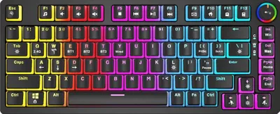Produktbild von Savio Phenix SAVGK- YELLOW PUDDING, Verkabelt & Kabellos, USB + RF Wireless + Bluetooth, Mechanischer Switch, QWERTY, RGB-LED, Schwarz