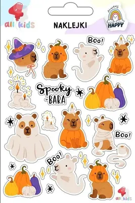 Zdjęcie produktu dla Naklejki dla dzieci Kapibara Halloween - All4Kids