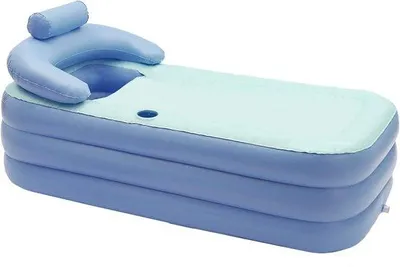 Image de Baignoire de voyage gonflable pour adultes, isotherme, bleu ciel