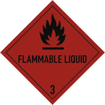 Produktbild von Dreifke® Gefahrzettel Klasse 3 Text FLAMMABLE LIQUID, Folie, 300x300 mm
