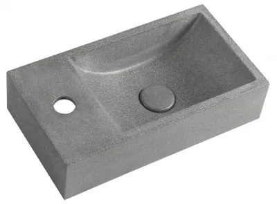 Zdjęcie produktu dla Sapho Small - Umywalka, 400x220 mm, bez przelewu, 1 lewy otwór na baterię, czarny granit AR403