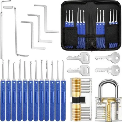 Produktbild von Famanu Lockpick Set 17-teilig - Professionelles Set für Anfänger und Profis