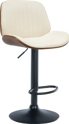 Produktbild von CLP Barhocker Nova Kunstleder drehbar mit Höhenverstellung walnuss/creme