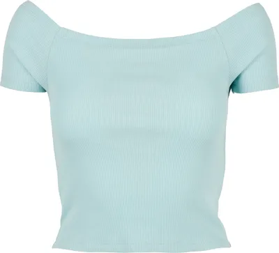 Image de Urban Classics Ladies - Top côtelé à épaules découvertes bleu marine - XXL
