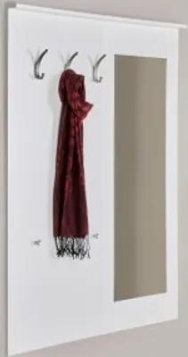 Produktbild von Garderobe mit Spiegel Flurgarderobe weiß seidenmatt