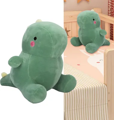 Productafbeelding van Leuk dinosaurus knuffel, veilig en zacht pluche speelgoed voor kinderen, meisjes en jongens, ideaal als verjaardagsgeschenk, groen, 35 cm