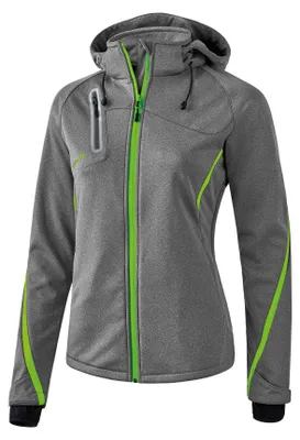 Productafbeelding van Erima Function Softshell Jack Dames - Green Gecko / Grijs Melange | Maat: 36
