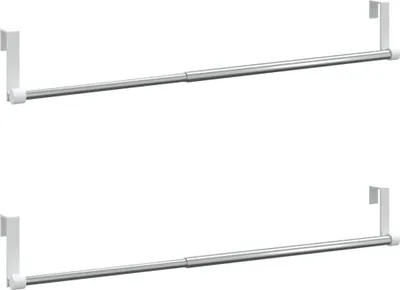Zdjęcie produktu dla Karnisze, 2 szt., biało-srebrne, 40-60 cm, aluminium