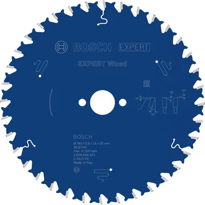 Immagine prodotto di LAMA TRONCATRICE PER LEGNO, 165x2,6/1,6x20 mm, Z36