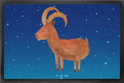 Produktbild von Mr. & Mrs. Panda Türmatte Sternzeichen Steinbock 40 x 60 cm - Sternenhimmel Blau - Geschenk, Schmutzmatte, Bock, Eingangsteppich, Steinböcke, Bodenvorleger, Ziege