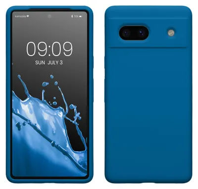 Produktbild von kwmobile Handyhülle für Google Pixel 7a Hülle, für Pixel 7a Case - Hülle Silikon - kabelloses Laden - Blue Reef