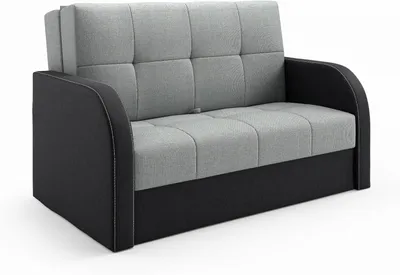 Produktbild von LIKMA Grau/Schwarz TOGO 3-Sitzer Sofa mit Schlaffunktion und Stauraum, 155 x 90 x 100 cm, Schlafsofa Stoff Inari