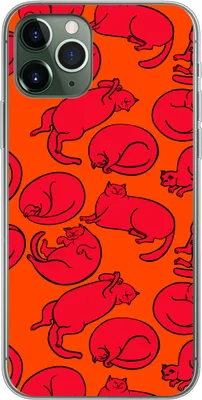 Produktbild von MuchoWow® Handyhülle Schutzhülle Hülle für Telefoonhoesje iPhone 11 Pro Muster - Katze - Orange - Jungen - Mädchen - Kinder - Kind Silikon Softcase Handy Hülle - Handy