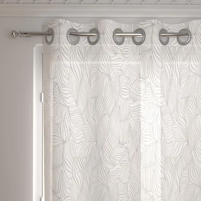 Voile-Vorhang mit Ösen, 135 x 250 cm, weiß