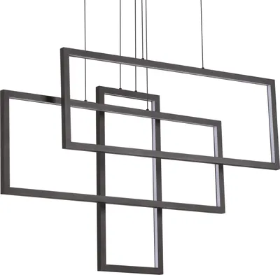 Produktbild von Ideal lux FRAME SP LED-Pendelleuchte Struktur Schwarz rechteckiges Design Deckenbaldachin Schwarz Kabellänge 120cm
