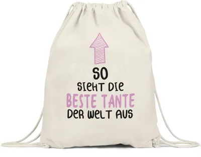 Produktbild von So Sieht Die Beste Tante Der Welt Aus Turnbeutel Gymsack Lustig Geschenkidee Geschwister Geburtstag Nichte Neffe