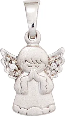 Produktbild von JOBO Kinder Anhänger Engel Schutzengel 925 Sterling Silber teilmattiert 2 Zirkonia